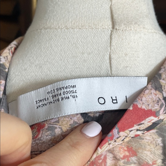 IRO Paris Blaze Gorgeous Top Oversized 36 Floral Button-Up Blouse Fits M / L - Picture 12 of 14